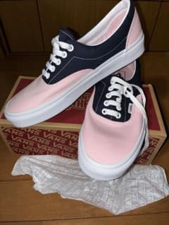 VANS ERA ネイビー ピンク キャンバス スニーカー VANS ERA ネイビー ピンク キャンバス スニーカー - メルカリ