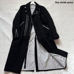 B17782 ザヴィリジアン ニードルパンチメルトンライダースコート 黒 1 B17782 ザヴィリジアン ニードルパンチメルトンライダースコ