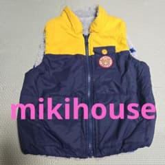 ミキハウス90cm ダウンベスト イエロー/ネイビー 新品タグ付き 90cm】ミキハウス 男の子用ベスト・アウター - メルカリ