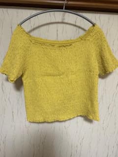 GUシャーリングTシャツマスタードショート丈