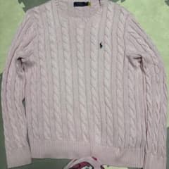 Polo Ralph Lauren ピンク ケーブルニット Lのサムネイル