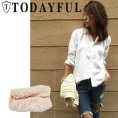 新品  todayfulニットクラッチバッグ  ホワイトのサムネイル