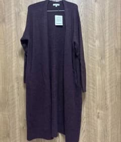 PLST ロングカーディガン パープル Mサイズ