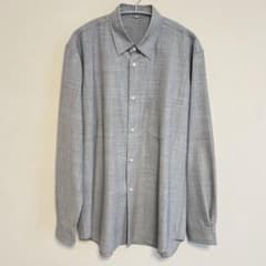 MUJI Labo ウール混レギュラーカラーシャツ L ライトグレー - メルカリ