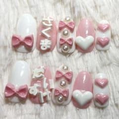 001 ネイルチップ 推しネイル ピンク 量産型 - メルカリ