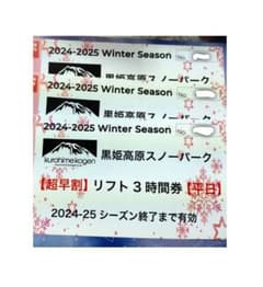 黒姫高原スノーパーク リフト券 3時間券✖️3枚　平日限定のサムネイル