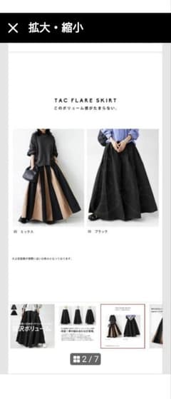 TAC FLARE SKIRT ブラック/ベージュのサムネイル