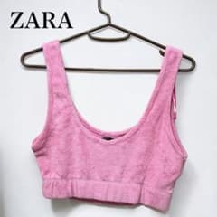【新品・未使用】ZARA ザラ ピンク ノースリーブ　ビスチェ　トップスのサムネイル