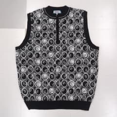 90s KENZO GOLF ハーフジップ ニットベスト 総柄 archiveのサムネイル