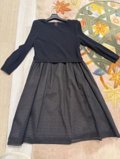 フォクシーの異素材切り替え黒の長袖ひざ丈ワンピース フォクシーの異素材切り替え黒の長袖ひざ丈ワンピース - メルカリ