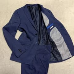 美品】ZARA ストレッチ スーツ セットアップ ネイビーブルー EUR48