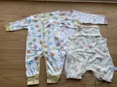 ベビーロンパース 3点セット 6〜9ヶ月 女の子 花柄 ドット柄 未使用のサムネイル