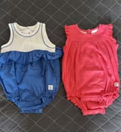 プチバトー女の子ロンパース70  2枚セット♡のサムネイル