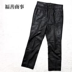 福善商事 レザーパンツ 切り替え ラムレザー 本革 ブラック 79