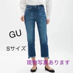 GU デニム カットオフストレートジーンズ Sのサムネイル