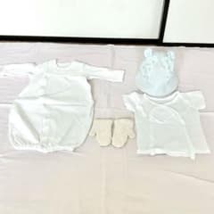 【美品】新生児 ベビードレス ベビー服 4点50-70cm 退院 普段 男女okのサムネイル