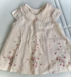 美品　petitmain イチゴ刺繍　ブラウス　ピンク　100サイズのサムネイル