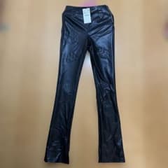 ZARA 黒 レザースキニーパンツ Mのサムネイル