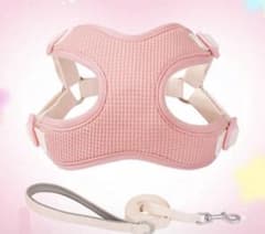 犬用ハーネス リードセット ピンク メッシュのサムネイル