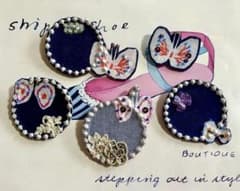 ハンドメイド ミナペルホネン✴︎タンバリンとhanahane『＋』ブローチ✴︎