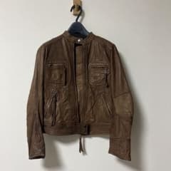 1回着Abahouse Devinette Luxe レザージャケット茶色古着好のサムネイル