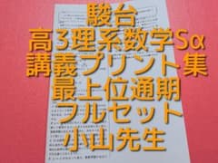 駿台　高3理系数学Sα　講義プリント集　小山先生　鉄緑会　河合塾　東進 駿台 小山先生 高3理系数学Sα 講義プリント集 鉄緑会 河合塾 東進