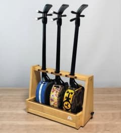 ♪ハンドメイド 沖縄三線ラック　折りたたみ収納　三線スタンド　♪ 折りたたみ式 沖縄三線スタンド 3本収納 コンパクト 持ち運び可