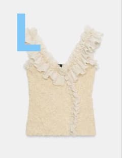 ZARA ロマンティックニットトップス L - メルカリ