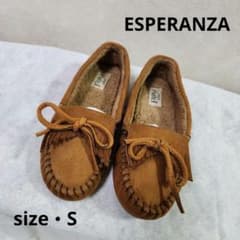【ESPERANZA】エスペランサ｜キャメル｜スエード｜モカシンシューズ｜リボン