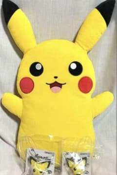 피카츄 쿠션과 피츄키 홀더 2개 세트