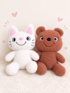 ノンタン、クマさんのぬいぐるみ 2体セットのサムネイル