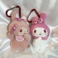 チムたん×マイメロディ おそろいいちごリボンマスコット カラビナ付き 2個セット