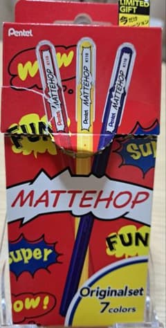Pentel MATTEHOP 7色セット マットカラーゲルインキボールペン