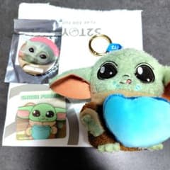 만다롤리안 그로구의 식탁 봉제인형 블루 마카롱 캔 배지 랜덤