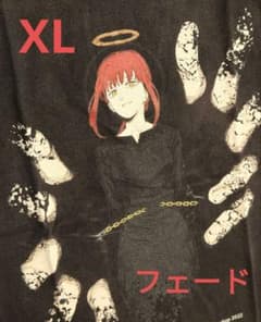 ラスト1点 新品未使用 チェンソーマン マキマ Tシャツ XL フェードブラック 激レア 新品 チェンソーマン マキマ Tシャツ XL フェード 前面プリント