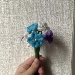 【ハンドメイド】かぎ針編み　枯れない花束　枯れない花　編み物ブーケ　紫陽花のサムネイル