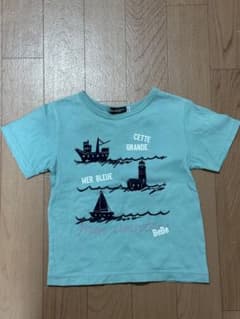 BeBe 水色 Tシャツ 100cm 船デザインのサムネイル