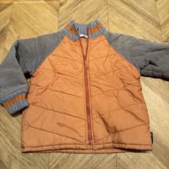 BRANSHES 中綿コート 110オレンジ・グレーのサムネイル