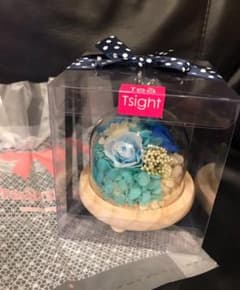 Tsight プリザーブドフラワー ガラスドーム ブルー系 - メルカリ