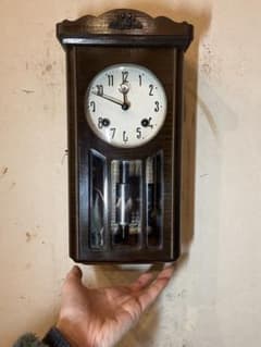 愛知時計 ミニミニ 柱時計 古時計 振り子 レトロ ゼンマイ ボンボン