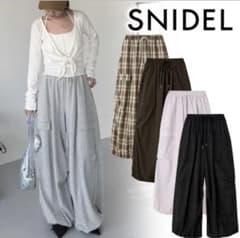（新品）SNIDEL スナイデル ワイドデザインパンツ グレー 0サイズのサムネイル