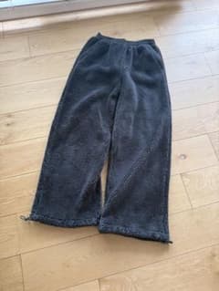 machatt ボアパンツ ダークグレー 裾ドローコード付き