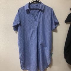 シャツワンピース⭐︎ストライプ　Lサイズのサムネイル
