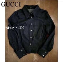 GUCCI ブラック デニムジャケット size 42 - メルカリ