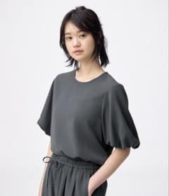 GU バブルスリーブブラウス(5分袖) GRAYのサムネイル