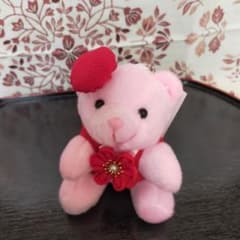 還暦、つまみ細工くまさんぬいぐるみキーホルダーのサムネイル