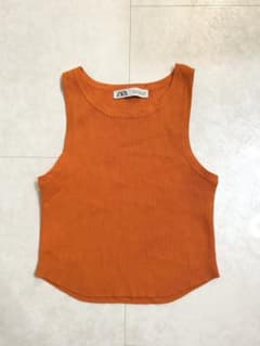 ZARA リブ タンクトップ オレンジのサムネイル