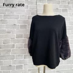 Furry rate 소매 모피 전환 탑스 블랙 풍선 소매 가을 겨울 D690