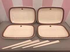 ロゴス　角皿、箸セット　キャンプ　食器のサムネイル