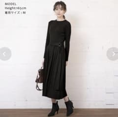aquagarage ニットワンピース ブラックのサムネイル